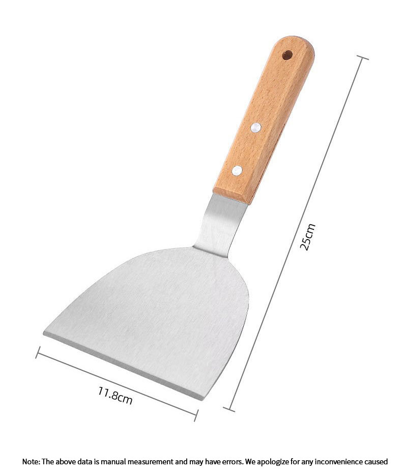 Hot Selling Stainless Steel Scraper Cutter With Wooden Handle Home Kitchen Pizza Shovel Bar Cake Cream Scraper Tools