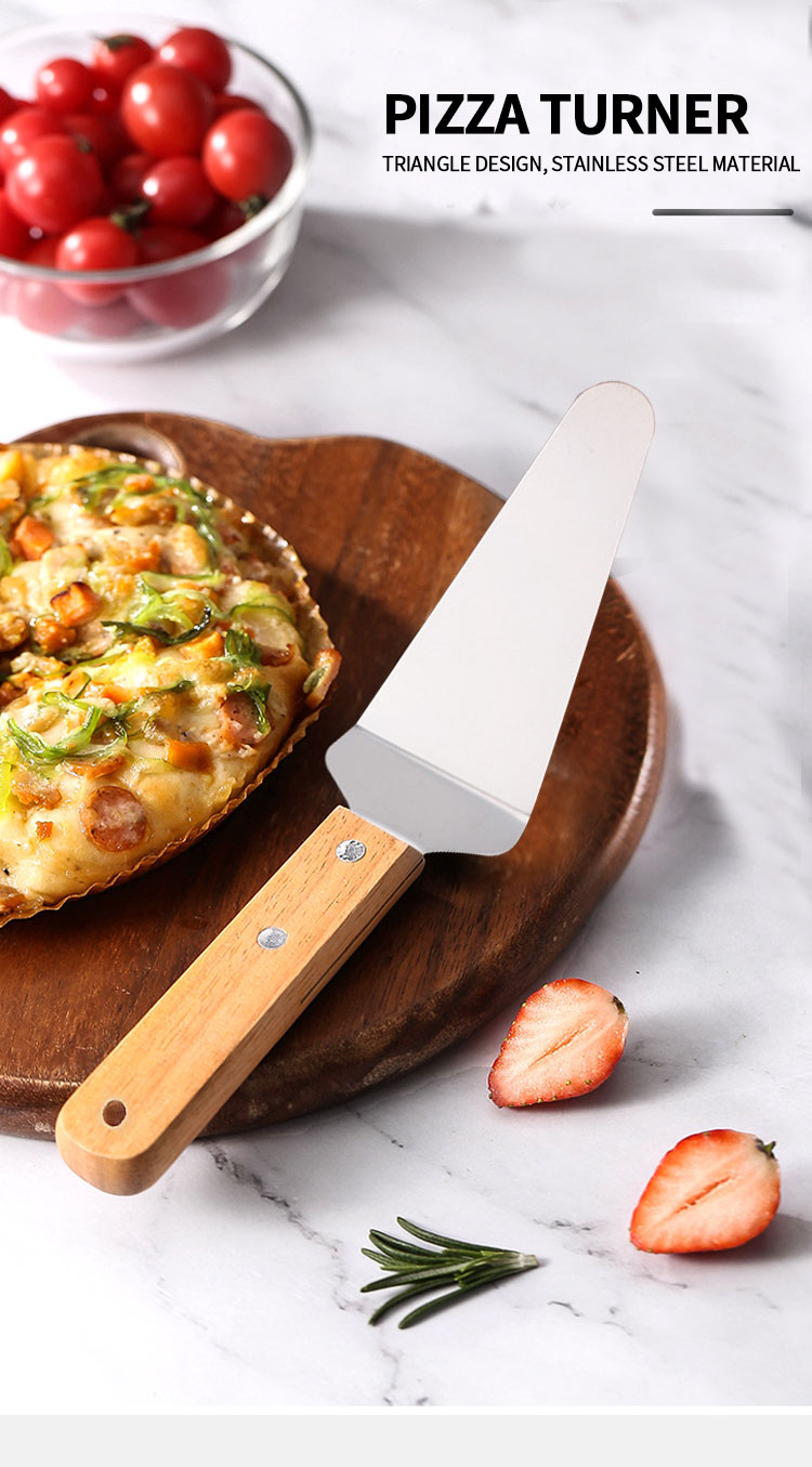 Hot Sale Stainless Steel Triangular Pizza Server Kitchen Tool Pizza Cutting Knife Cake Spatula Cheese Shovel Pizza Cake Turner