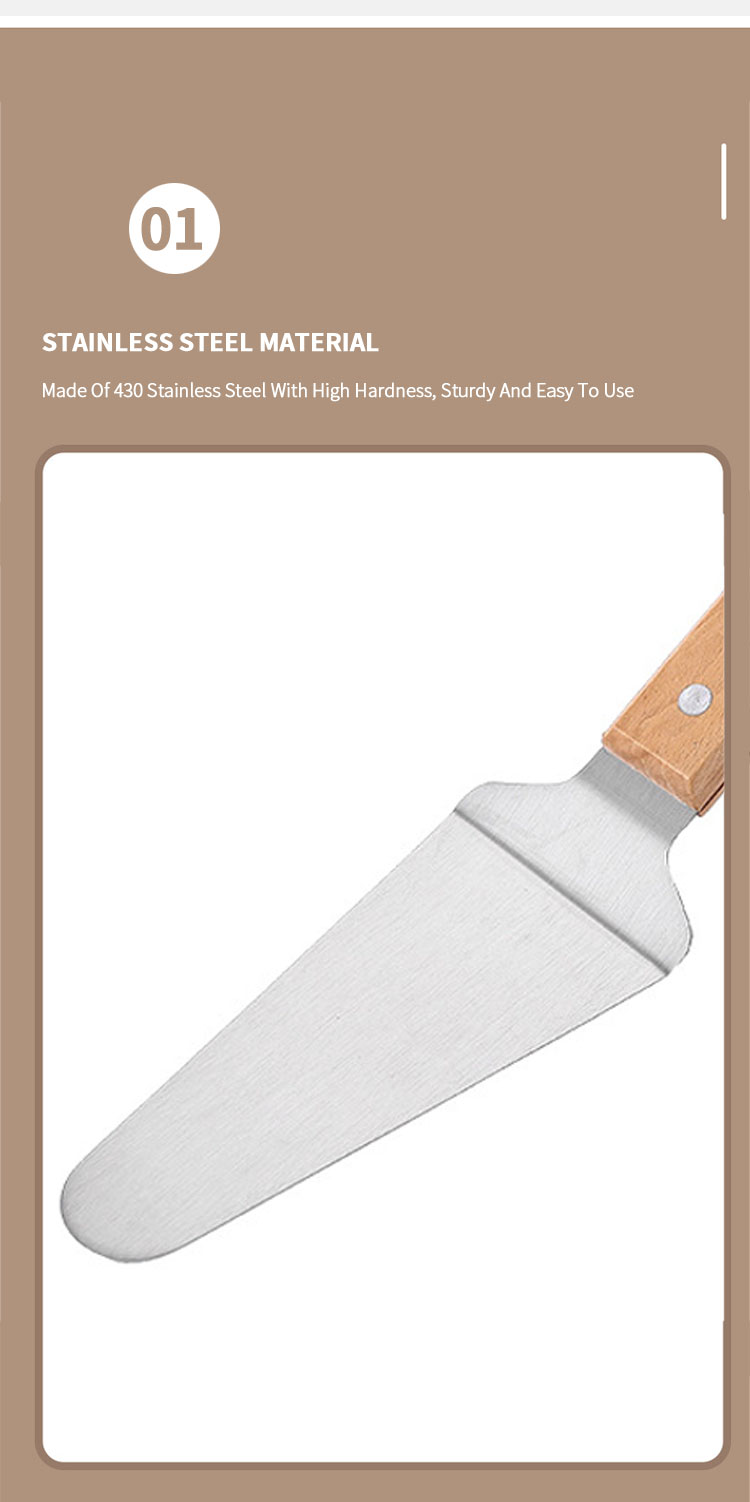 Hot Sale Stainless Steel Triangular Pizza Server Kitchen Tool Pizza Cutting Knife Cake Spatula Cheese Shovel Pizza Cake Turner