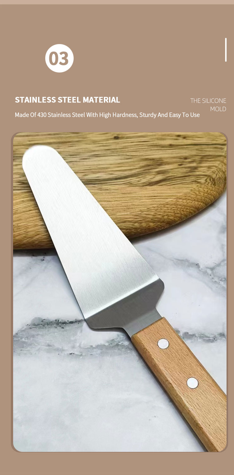 Hot Sale Stainless Steel Triangular Pizza Server Kitchen Tool Pizza Cutting Knife Cake Spatula Cheese Shovel Pizza Cake Turner