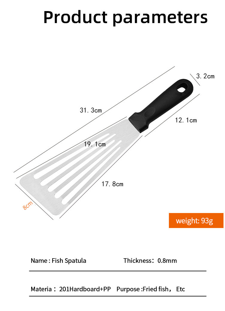 Grill Tools Set BBQ Accessories Slotted Spatula Kitchen Gadgets Stainless Steel Slotted Fish Turner Spatula for Meat Grilling