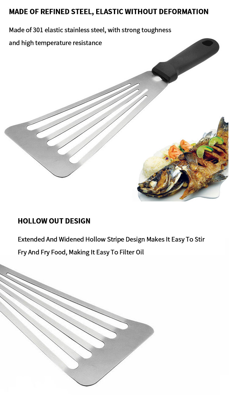 Grill Tools Set BBQ Accessories Slotted Spatula Kitchen Gadgets Stainless Steel Slotted Fish Turner Spatula for Meat Grilling