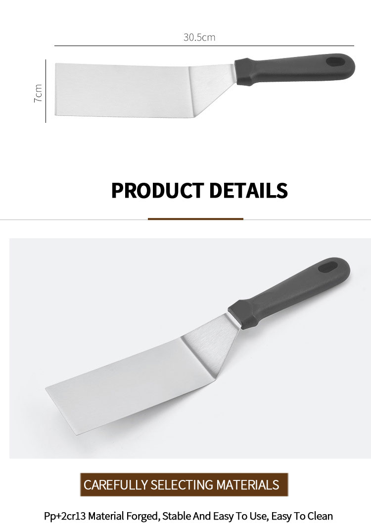 Stainless Steel Griddle Spatula Scraper BBQ tools Pancake Flipper Kitchen Spatula Burger Turner for Teppanyaki BBQ turner