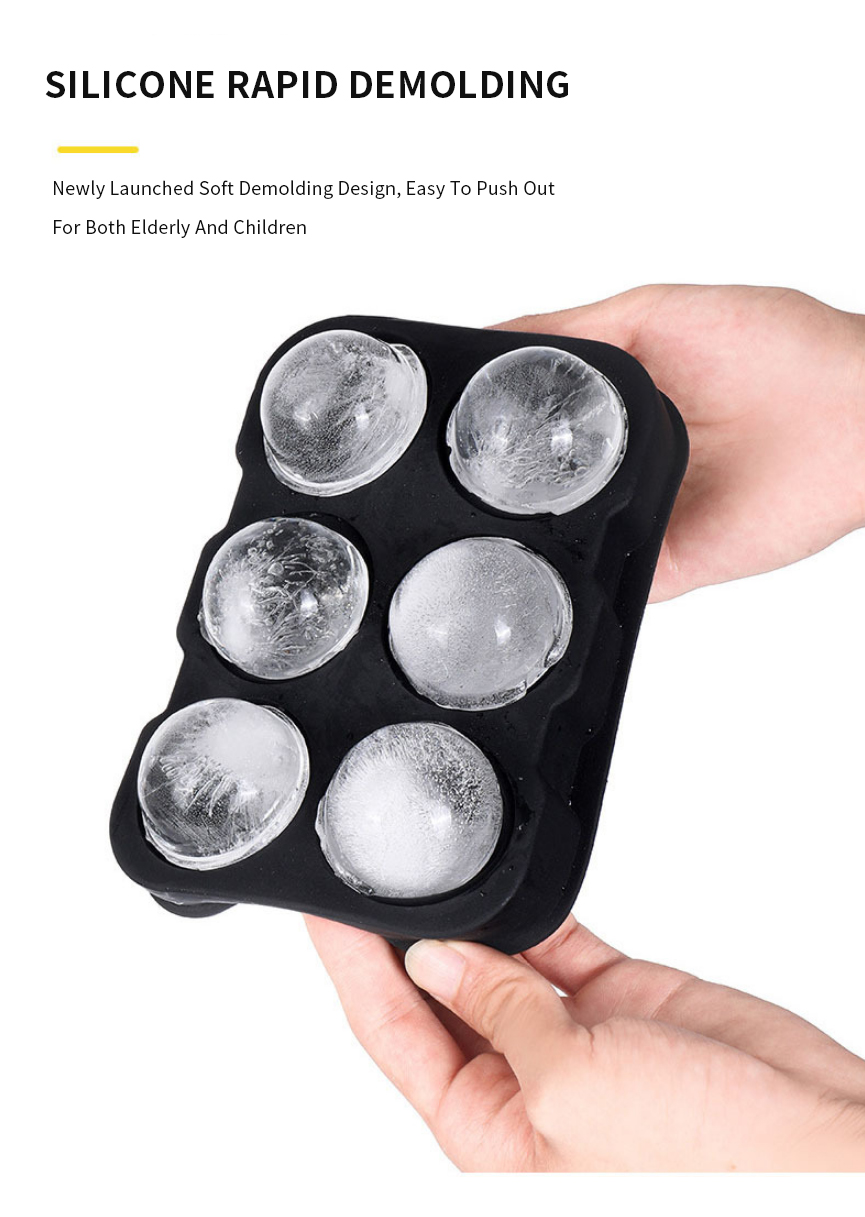 6 Cavity Silicone Ice Cube Tray Mold
