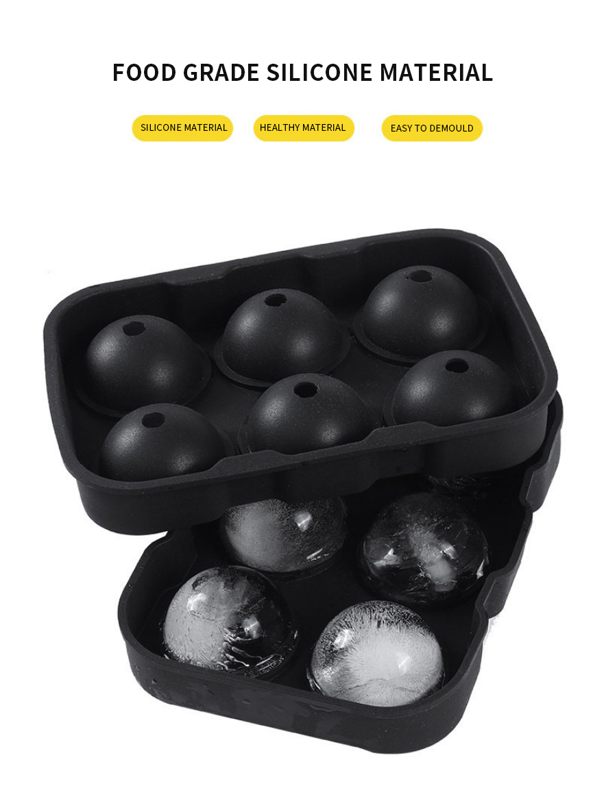 6 Cavity Silicone Ice Cube Tray Mold