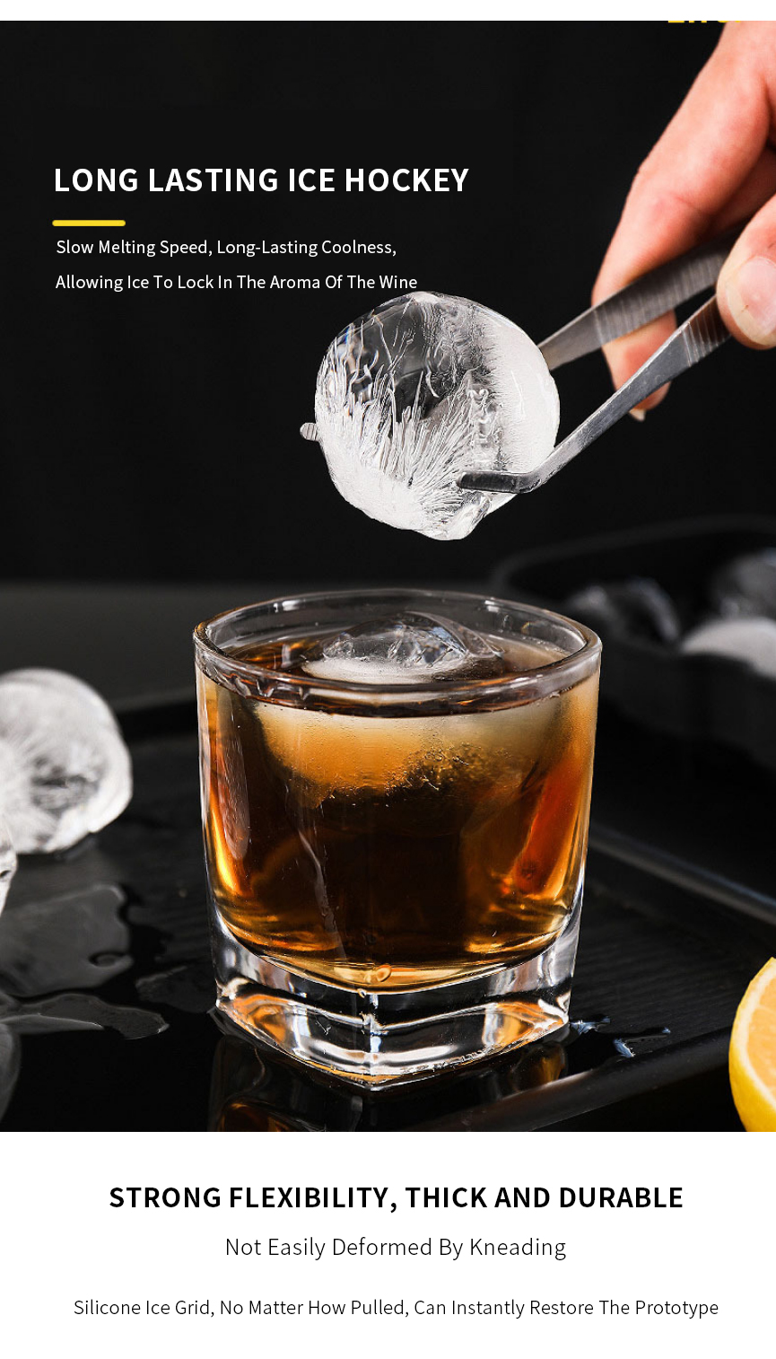 6 Cavity Silicone Ice Cube Tray Mold