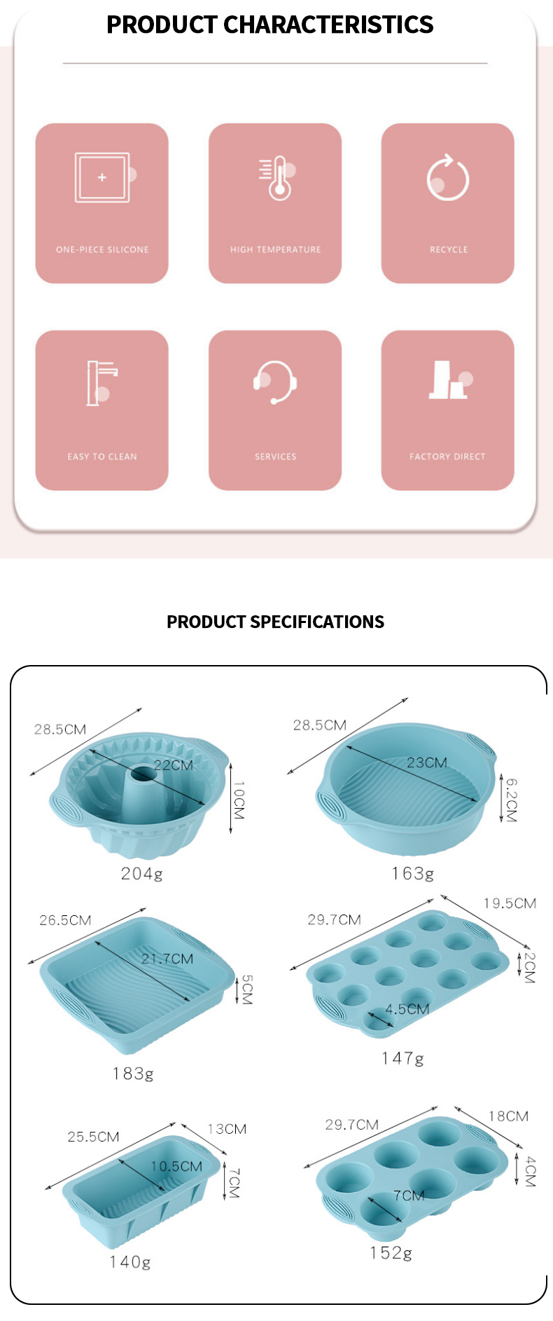 Silicone cake mould