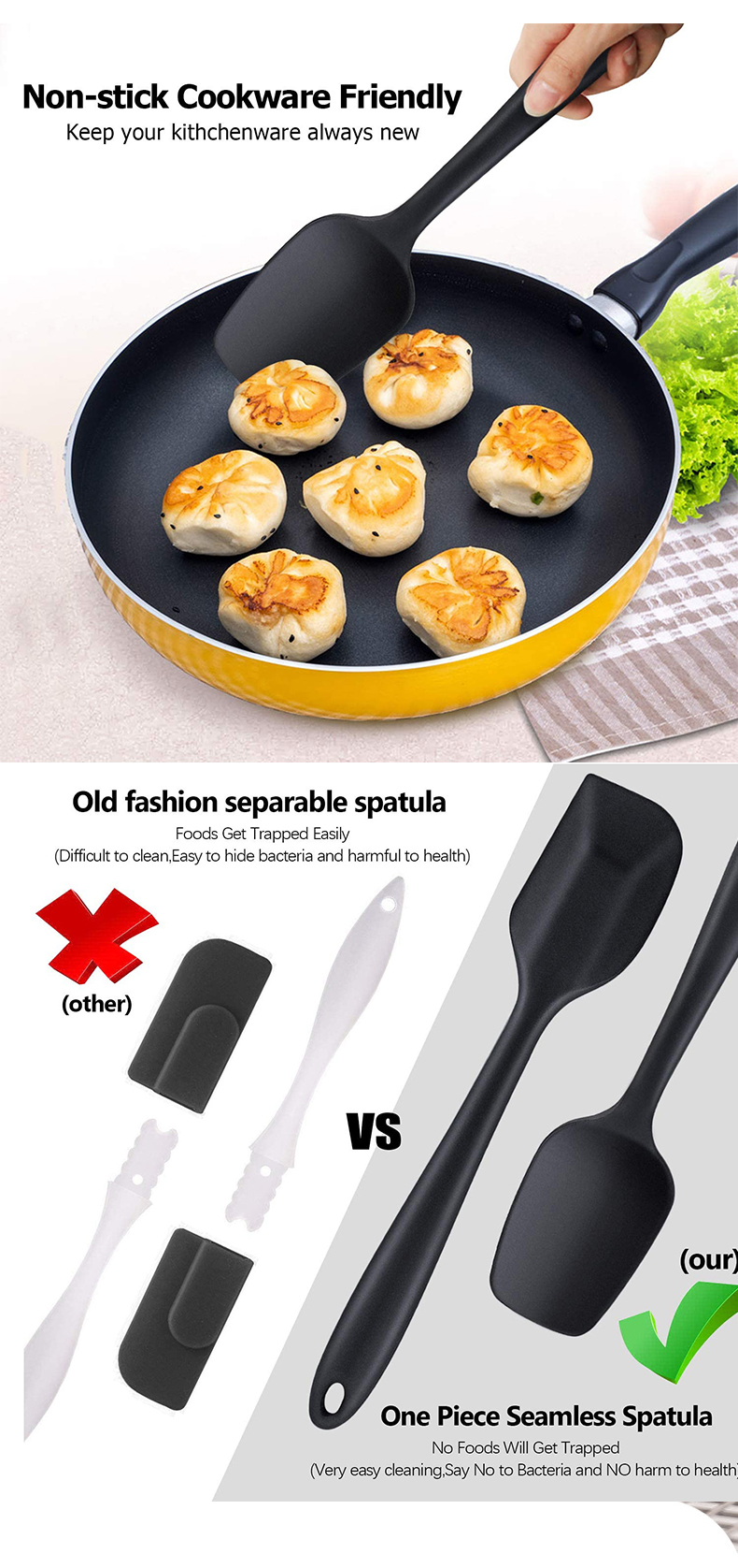 Spatulas Silicone Heat Resistant Set Baking Utensils For Cooking And Mixing Silicone Spatula Set