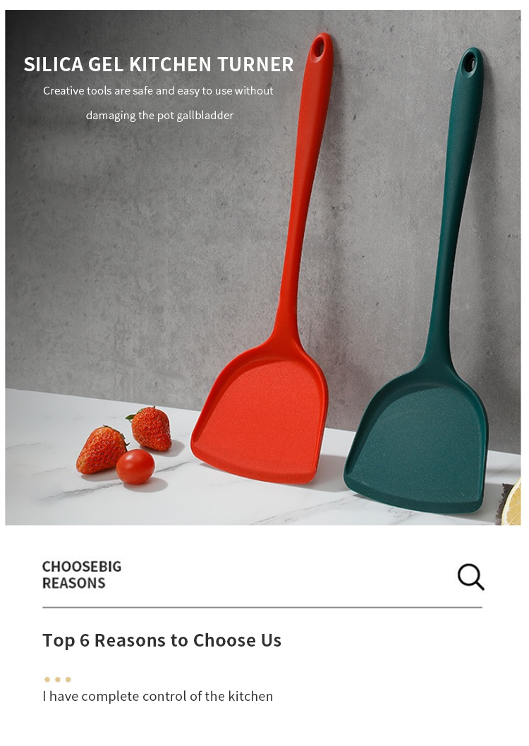 Kitchen Tools Silicone Turner Cooking accessories All-Inclusive Temperature Resistant Silicone Spatula For Kitchen Baking