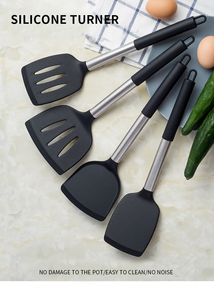 Hot Sale 4pcs Silicone Spatula Turner Set Home Gadgets Kitchen Utensils Nonstick Cookware Silicone Cooking Utensils Set