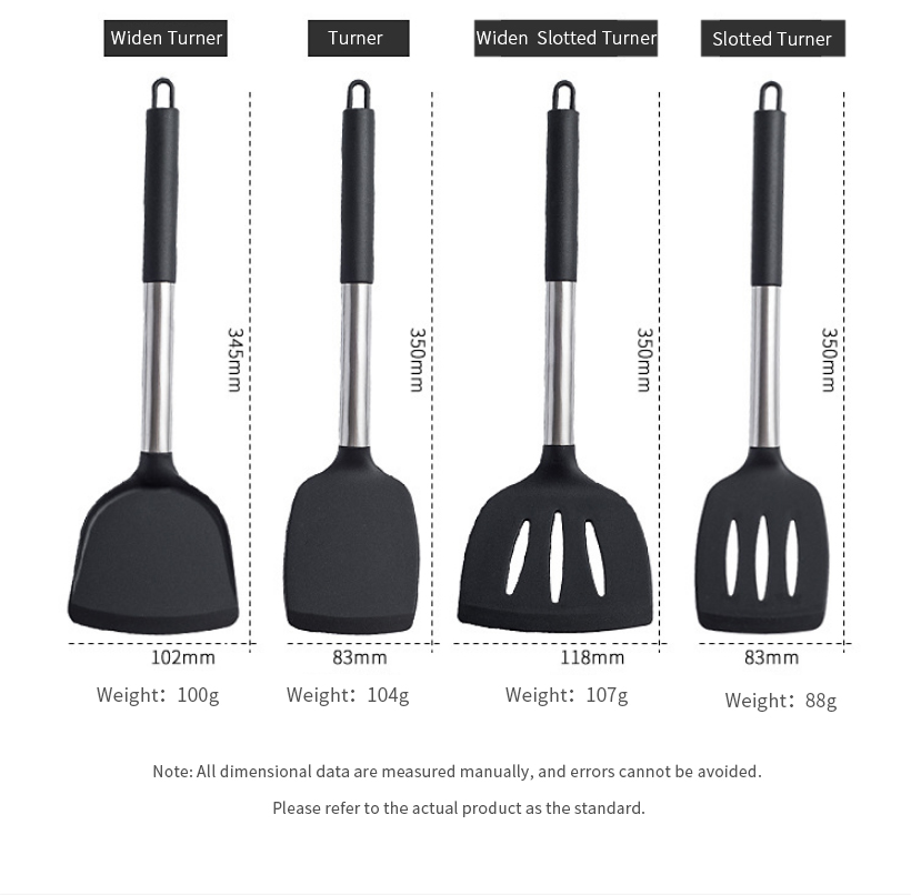 Hot Sale 4pcs Silicone Spatula Turner Set Home Gadgets Kitchen Utensils Nonstick Cookware Silicone Cooking Utensils Set