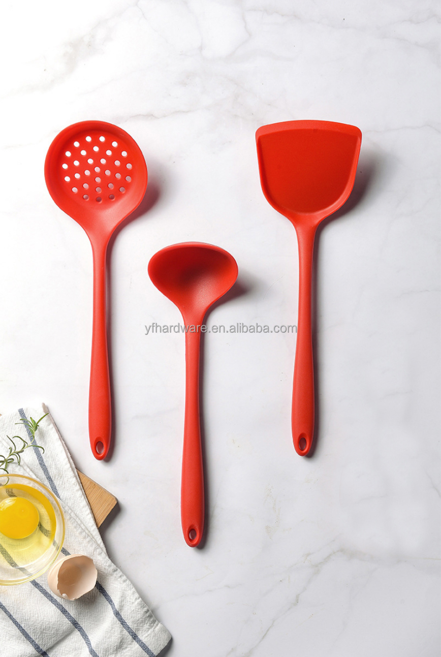 Wholesale Best Selling 3Pcs Silicone Kitchen Utensils Set Kitchen Gadgets Spoon Cooking Utensil Set