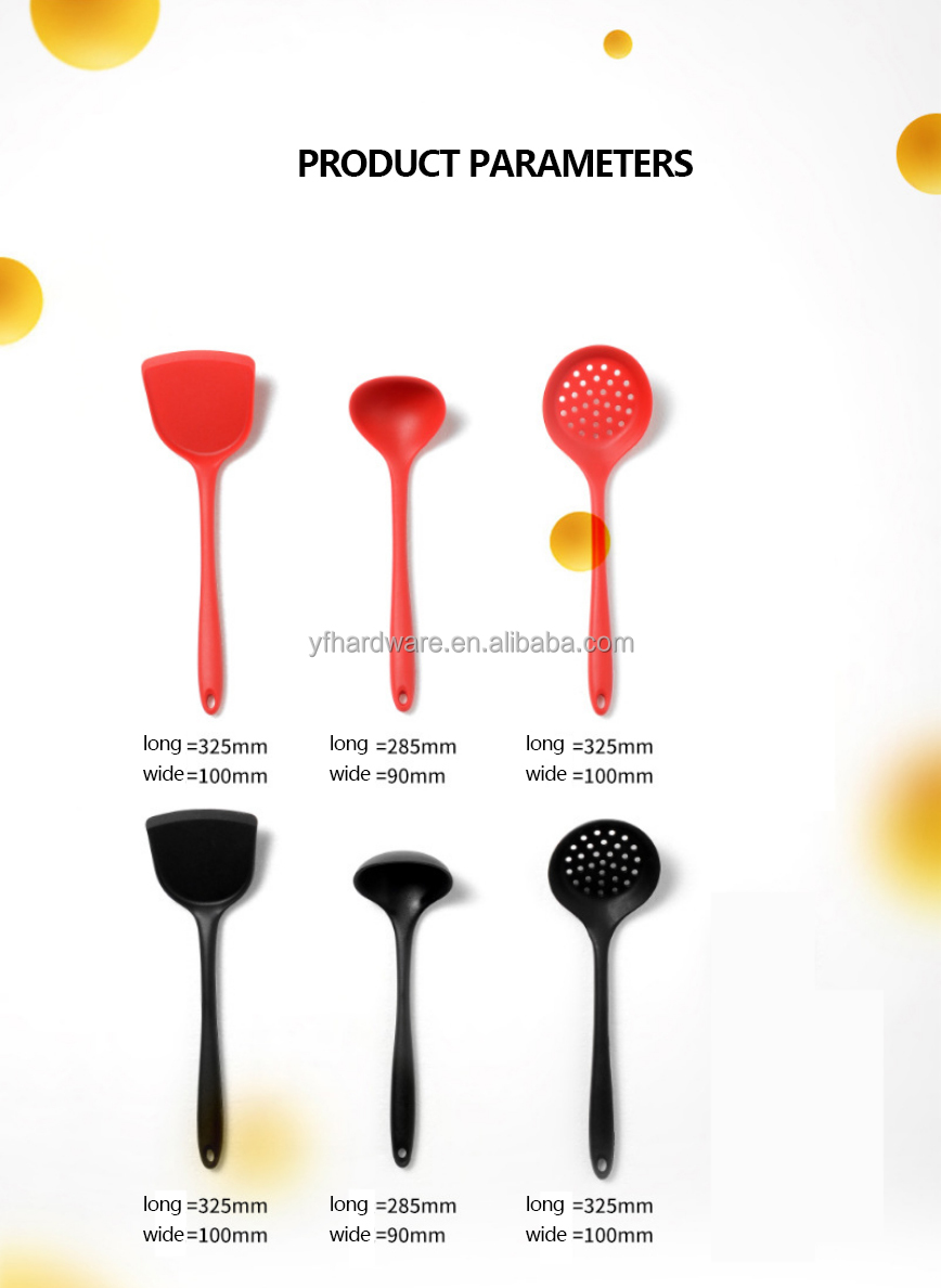 Wholesale Best Selling 3Pcs Silicone Kitchen Utensils Set Kitchen Gadgets Spoon Cooking Utensil Set