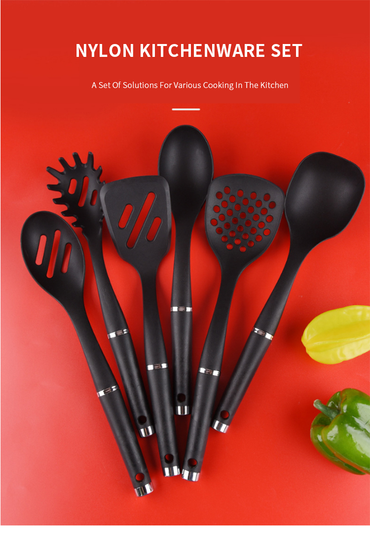 New nylon home kitchen tool spoon sets camping cooking utensils tool Kitchenware cookware set 6 Pcs nylon kitchen utensils