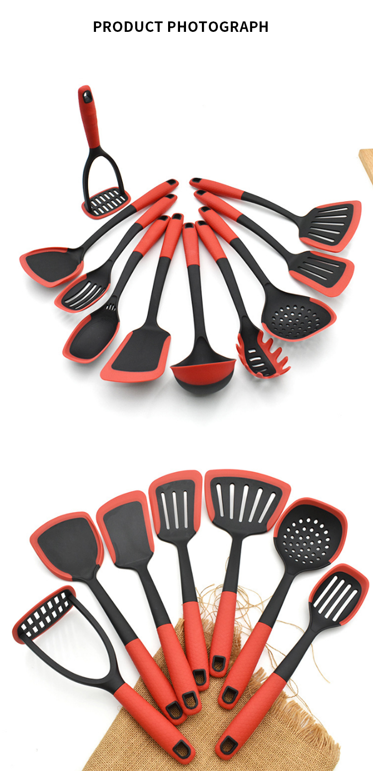 Upgrade 10Pieces In 1 nylon Kitchen Accessories Cooking Utensil Set With Kitchen Utensils
