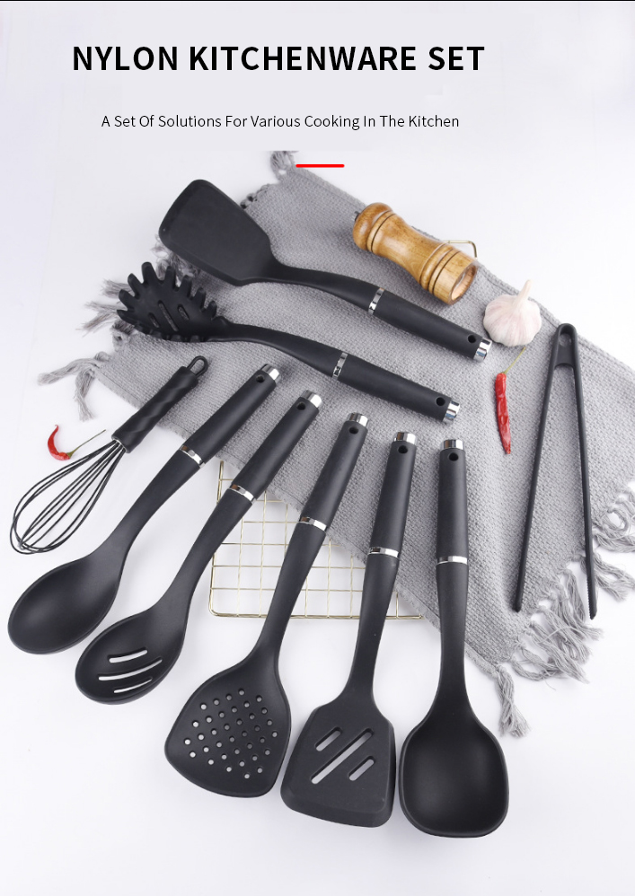 Hot Sale 9pcs Nylon Kitchen Utensils Set Soup Spoon Utensil Set Cooking Tools Kitchenware Cookware Set Nylon Kitchen Tool