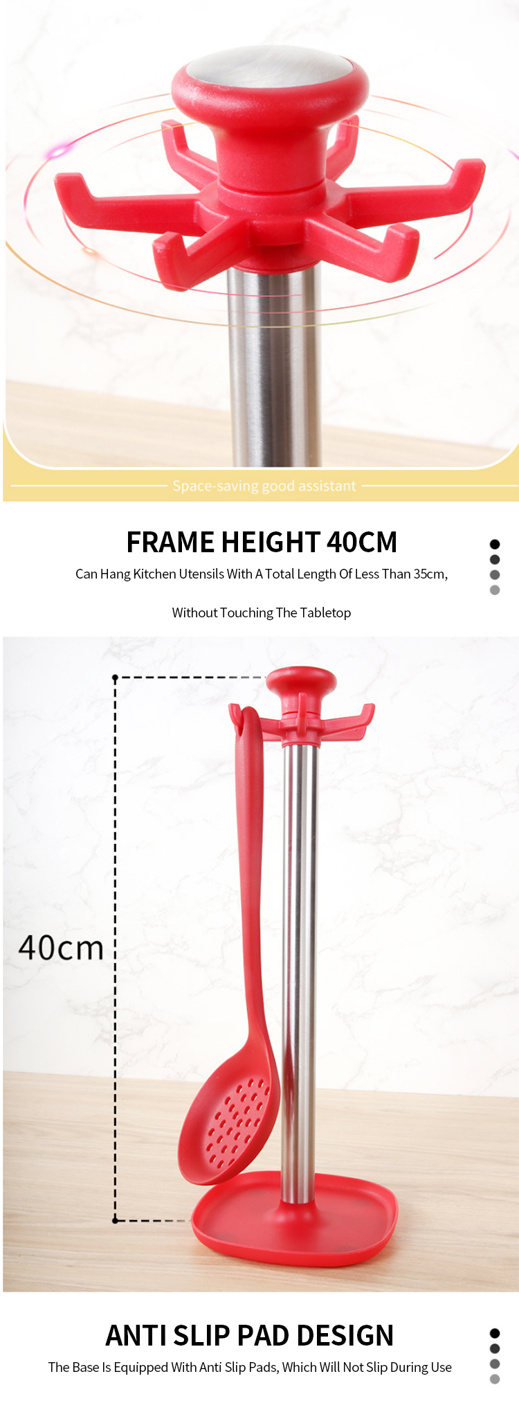 Fashion Design Kitchen Utensil Stand Rotating Hanger Base Holder Kitchen Accessories Rotatable Hanging Storage Holders Racks