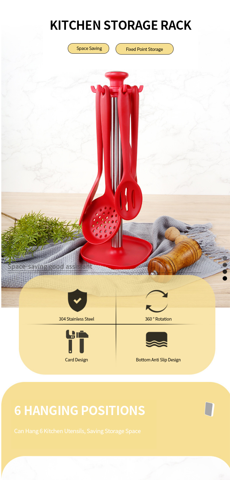 Fashion Design Kitchen Utensil Stand Rotating Hanger Base Holder Kitchen Accessories Rotatable Hanging Storage Holders Racks