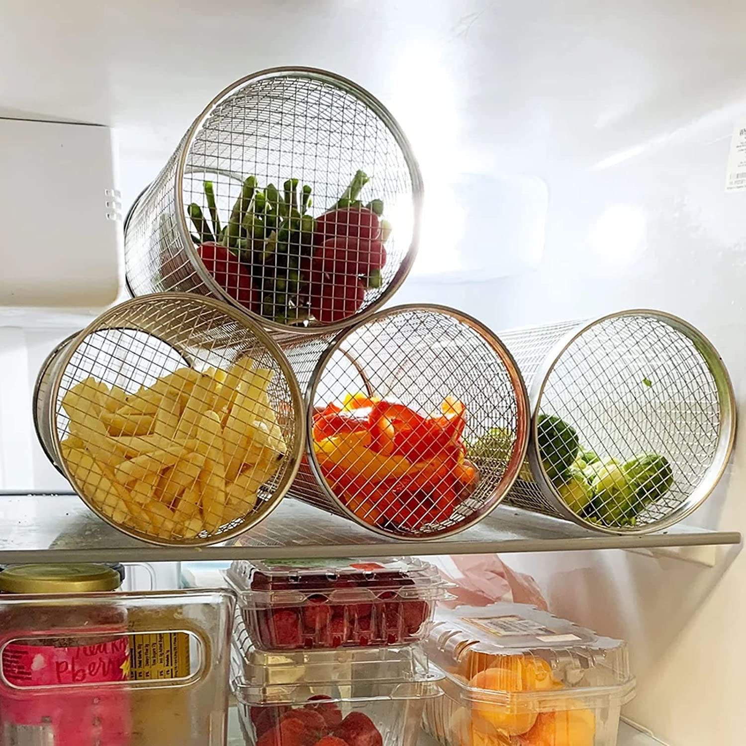 Wholesale Stainless Steel Bbq Rotisserie Basket Bbq Grilling Accessories Outdoor Camp Round Bbq Grill Basket