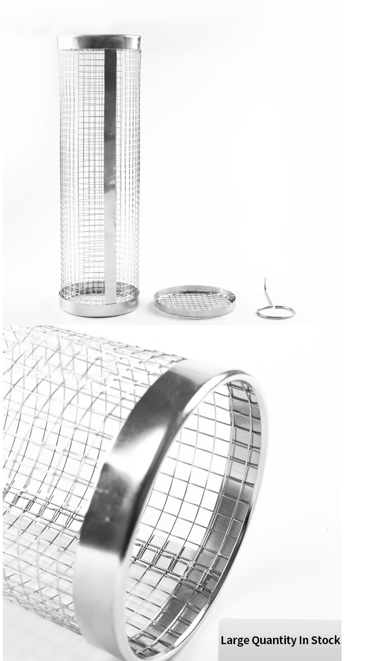 Wholesale Stainless Steel Bbq Rotisserie Basket Bbq Grilling Accessories Outdoor Camp Round Bbq Grill Basket