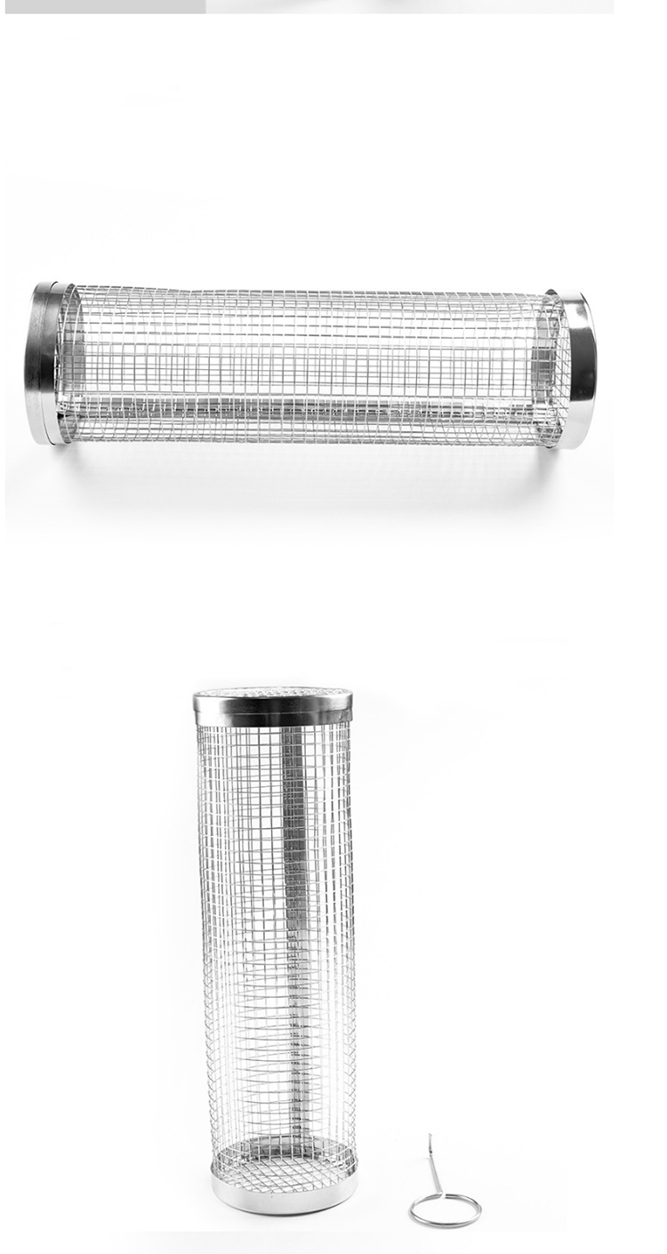 Wholesale Stainless Steel Bbq Rotisserie Basket Bbq Grilling Accessories Outdoor Camp Round Bbq Grill Basket