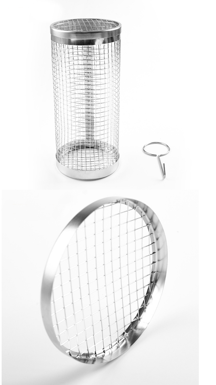 Wholesale Stainless Steel Bbq Rotisserie Basket Bbq Grilling Accessories Outdoor Camp Round Bbq Grill Basket
