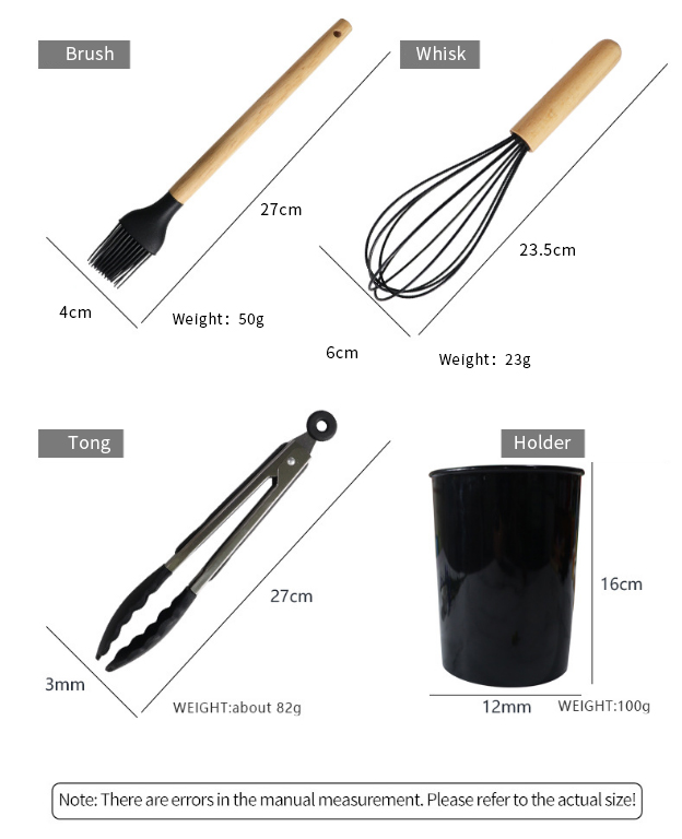 silicone cooking kitchen utensil set