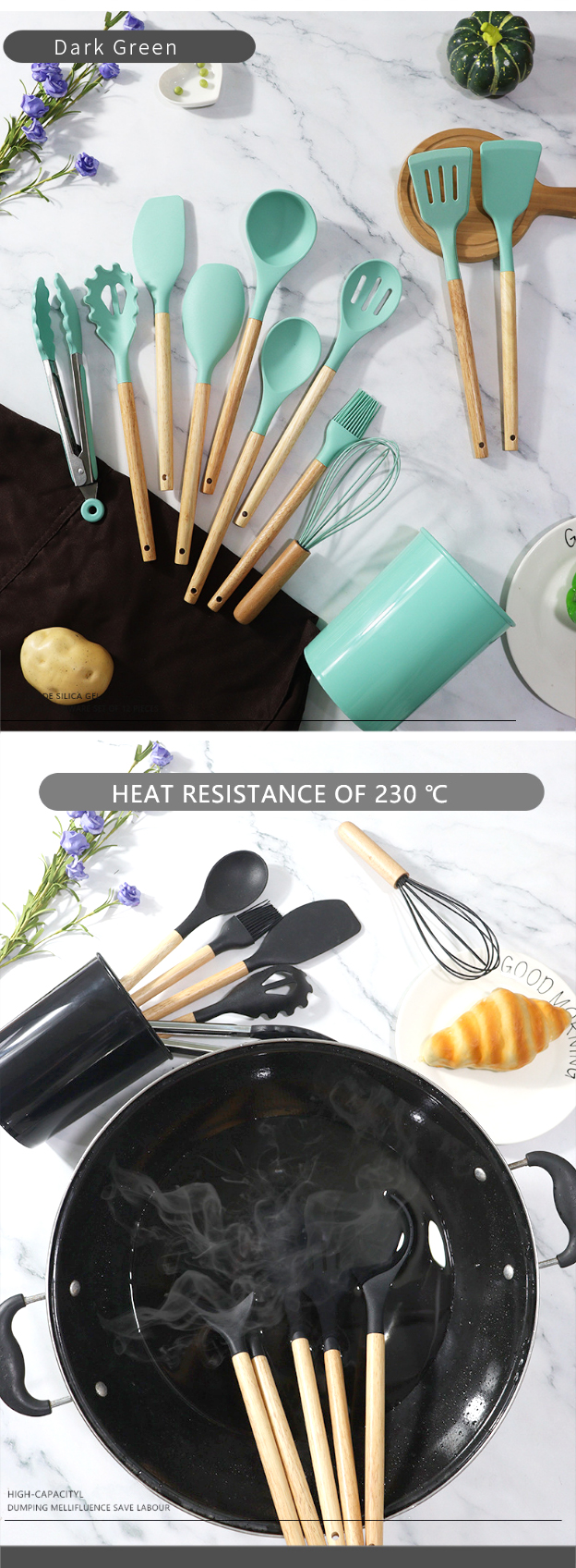 silicone cooking kitchen utensil set