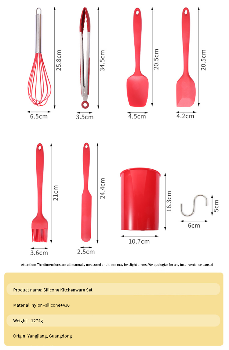 Silicone Cooking Utensil Set Cookware Kitchen Utensils Set With Stainless Steel Handle 25 Pcs Kitchen Gadgets Tools Set