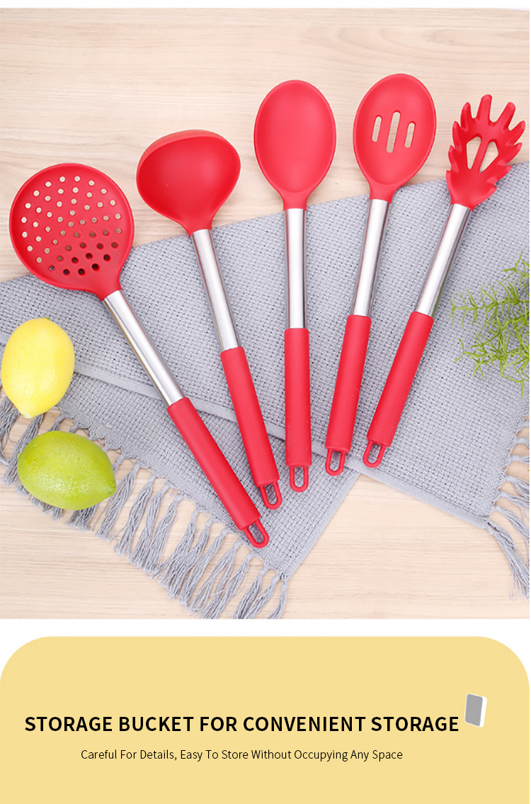 Silicone Cooking Utensil Set Cookware Kitchen Utensils Set With Stainless Steel Handle 25 Pcs Kitchen Gadgets Tools Set