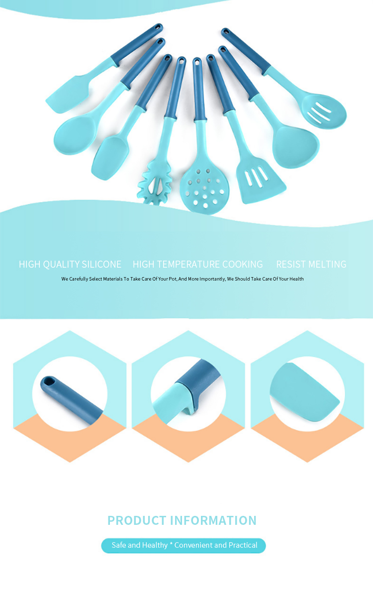 Hot Sale 8pcs Kitchen Cooking Utensil Set Baking Kitchen Gadget Nonstick Silicone Spatula Wholesale Silicone Kitchenware