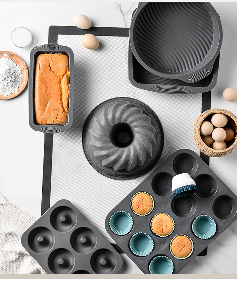 Pastry Bakeware Bakery Muffin Cupcake Bread Molds cake Tools Baking Pan Silicone Cake Mold Set for kitchen