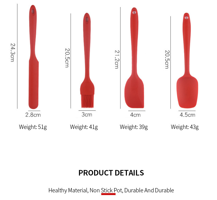 8 Piece Non-Stick Spatula Oil Brush Food Grade Silicone Kitchenware Utensils Set Baking Cooking Utensils Set