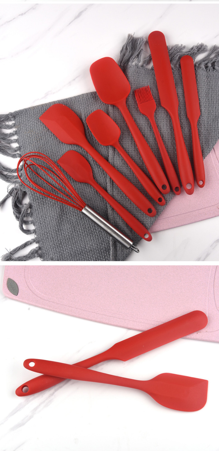 8 Piece Non-Stick Spatula Oil Brush Food Grade Silicone Kitchenware Utensils Set Baking Cooking Utensils Set