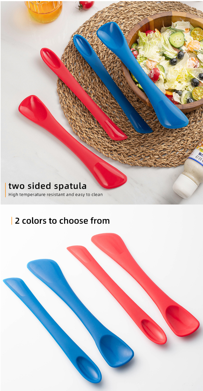 Factory Customized Wholesale Food Grade Kitchen Silicone Rubber Jam Small Tip Scraper Extra Long Handled Spatula
