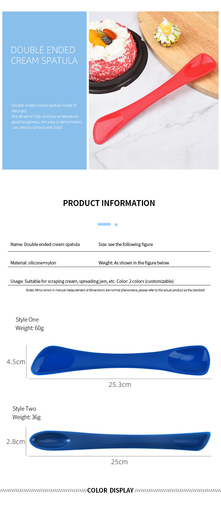 Factory Customized Wholesale Food Grade Kitchen Silicone Rubber Jam Small Tip Scraper Extra Long Handled Spatula