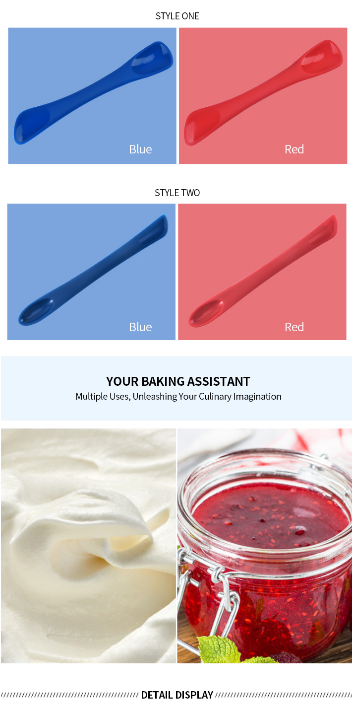 Factory Customized Wholesale Food Grade Kitchen Silicone Rubber Jam Small Tip Scraper Extra Long Handled Spatula