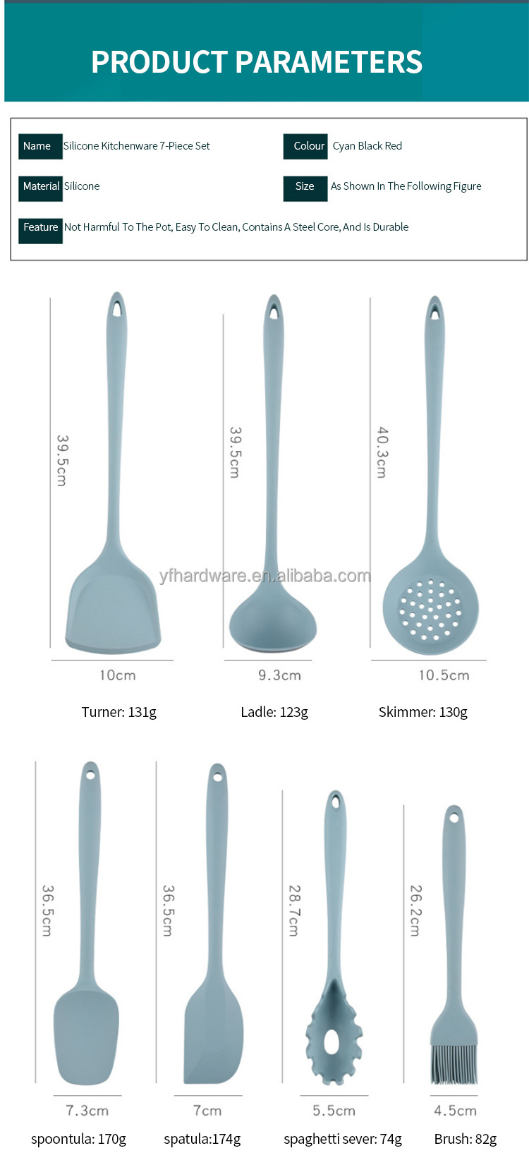 High Quality Kitchen Accessories Cooking Tools Bulk Stocked Luxurious Cooking Kitchen Utensils Set