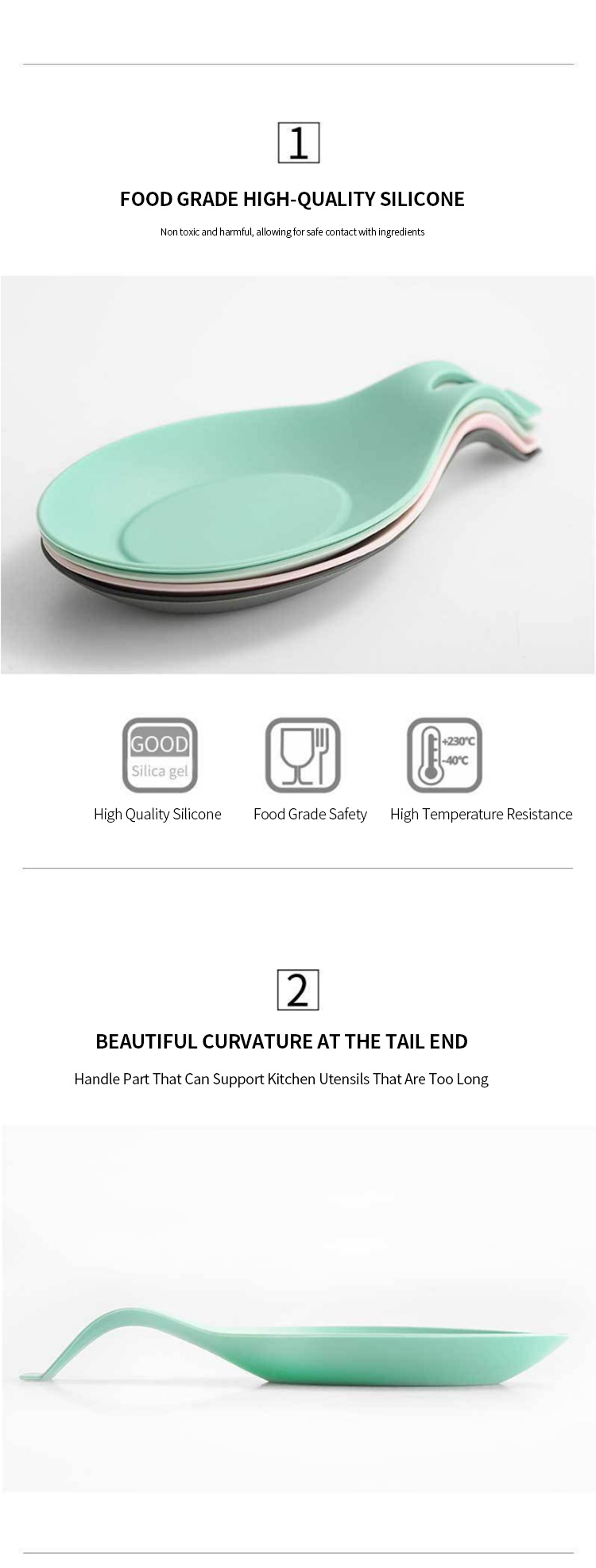 Silicone use spoon pad kitchenware pad heat insulation means easy cleaning spoon pad kitchen supplies
