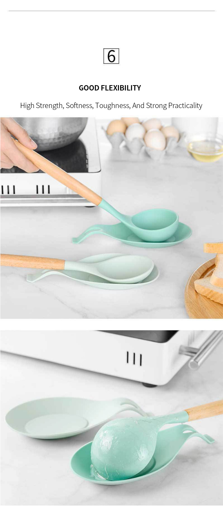 Silicone use spoon pad kitchenware pad heat insulation means easy cleaning spoon pad kitchen supplies