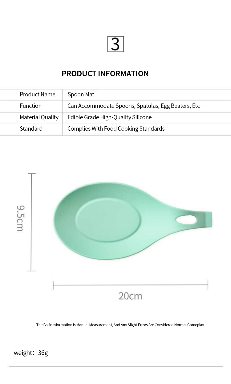 Silicone use spoon pad kitchenware pad heat insulation means easy cleaning spoon pad kitchen supplies