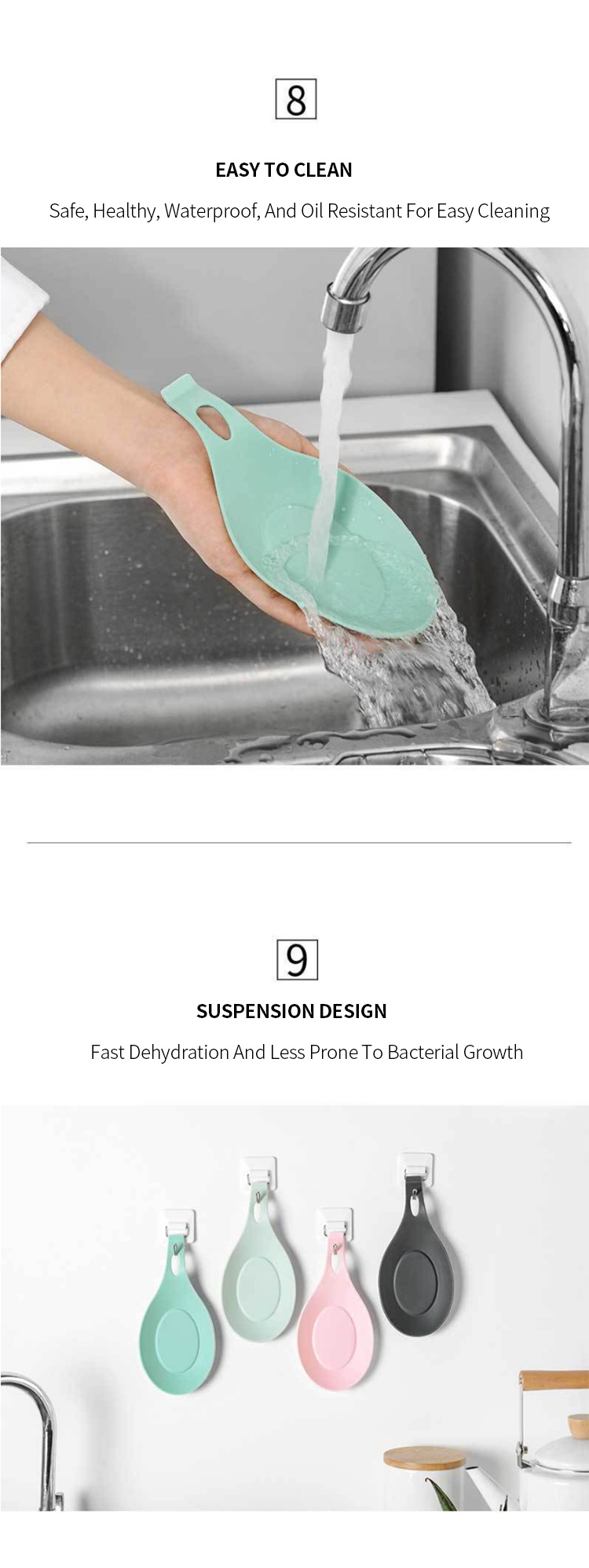 Silicone use spoon pad kitchenware pad heat insulation means easy cleaning spoon pad kitchen supplies