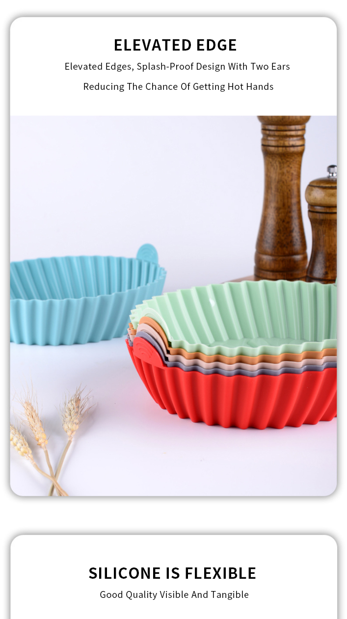 110G Silicone Air Fryer Pot Bake Dish Foldable Baking Pan Tools Pastry Tools Silicone Air Fryer Liners For Kitchen With Tray