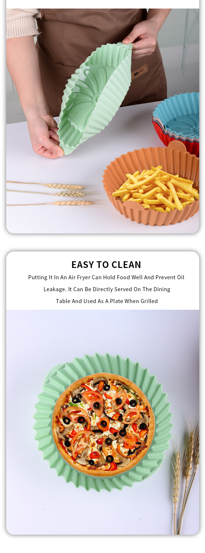 110G Silicone Air Fryer Pot Bake Dish Foldable Baking Pan Tools Pastry Tools Silicone Air Fryer Liners For Kitchen With Tray