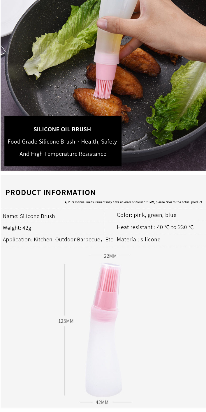Dishwasher safe Heat Resistant BBQ Silicone Oil Brush, High Temperature Silicone Oil Bottle Brush Barbecue Baking Cake Brush