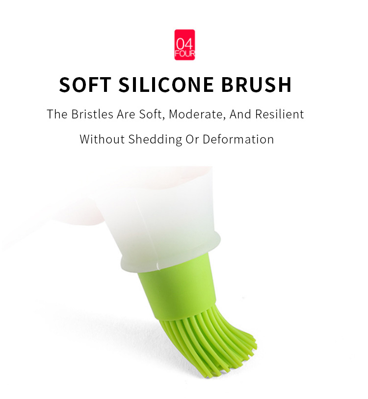 New Design ECO-friendly Brush On The Lid Silicone Cooking Oil Bottle Kitchen Oil Bottle
