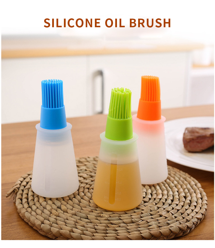 New Design ECO-friendly Brush On The Lid Silicone Cooking Oil Bottle Kitchen Oil Bottle