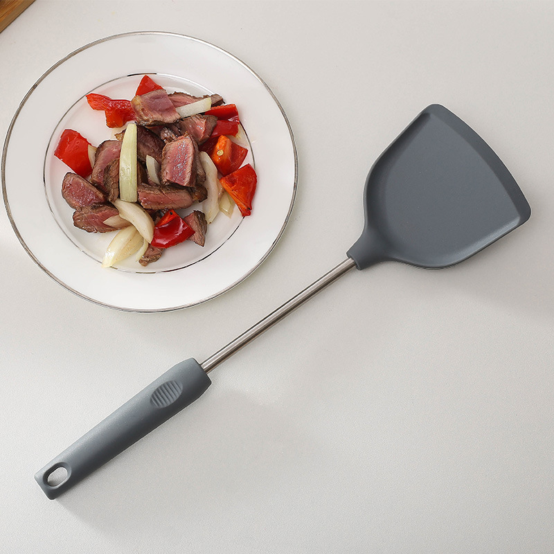 Non-Stick Silicone Spatula Kitchen Utensil for cooking Baking Stir-fry Silicone cooking Turner with long Handle