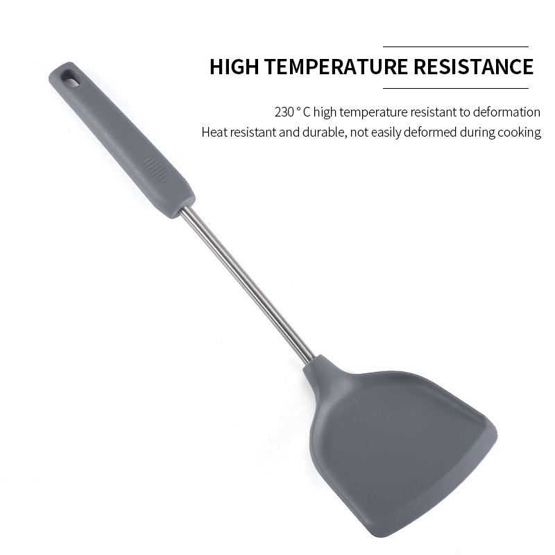 Non-Stick Silicone Spatula Kitchen Utensil for cooking Baking Stir-fry Silicone cooking Turner with long Handle