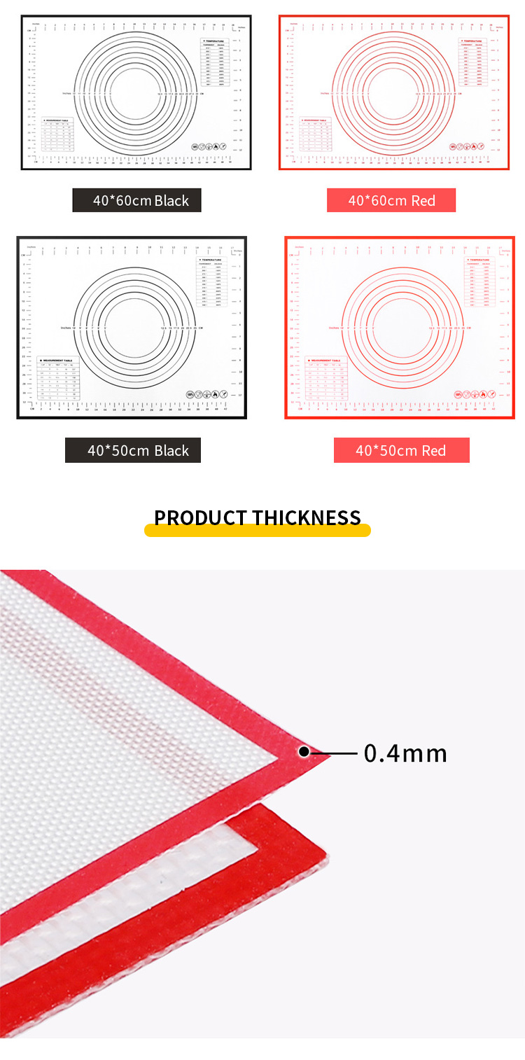 40x50/40X60 CM Large Silicone Pastry Mats Dough Silicon Cooking Baking Mat